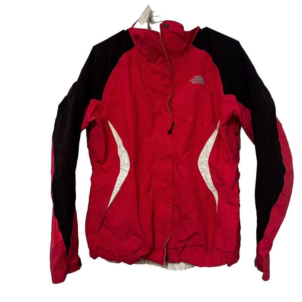 The North Face Women's Hyvent Hooded Rain Windbreaker Jacket Pink Gray Large